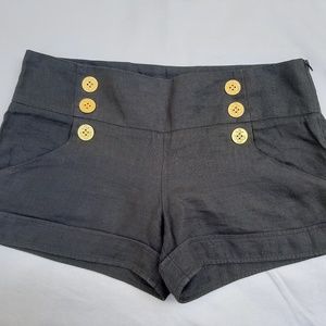 LOTTA STENSSON Linen Sailor Shorts Gold Buttons